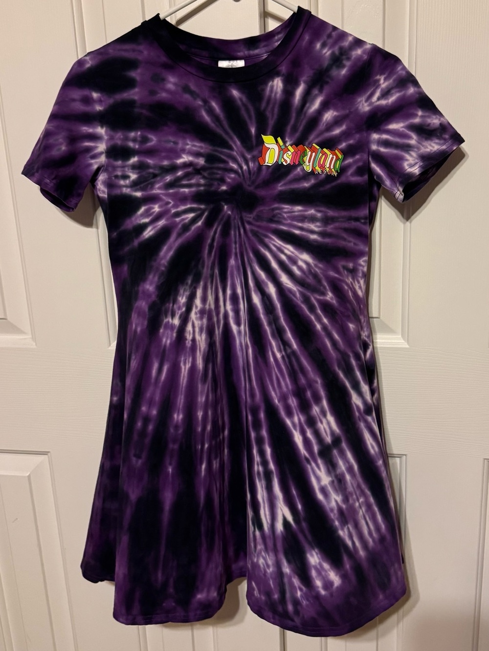 Disneyland Purple Short Sleeve Pullover Tie-Dye Woman’s Dress Size XS